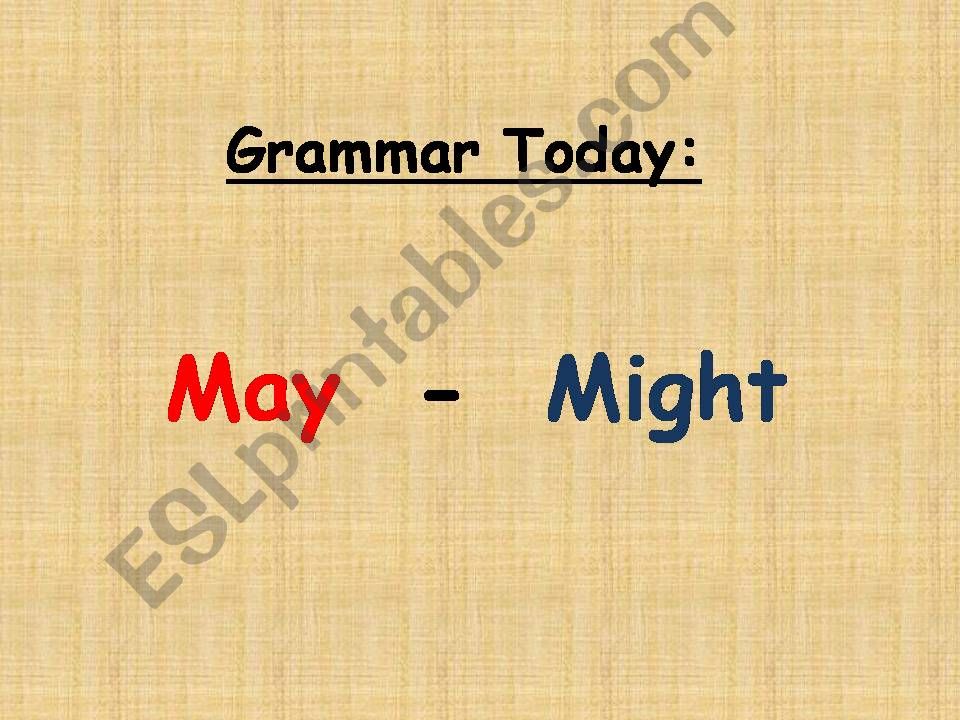 Grammar: May / Might powerpoint