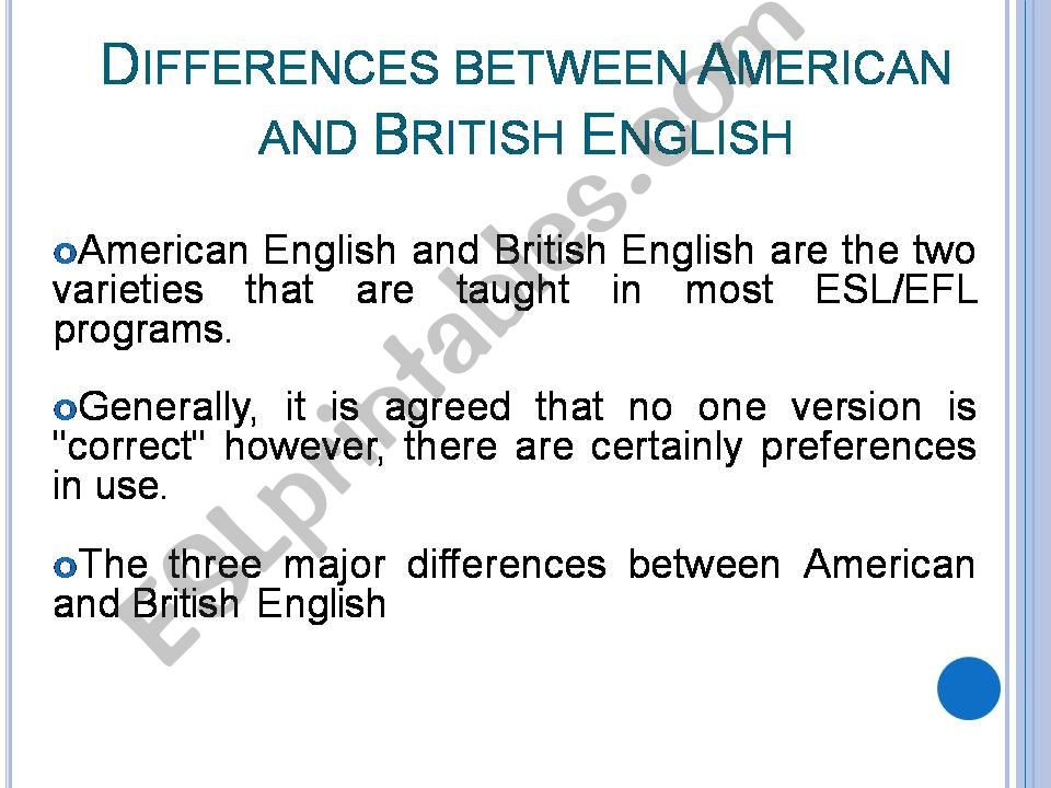 differences between american and British English