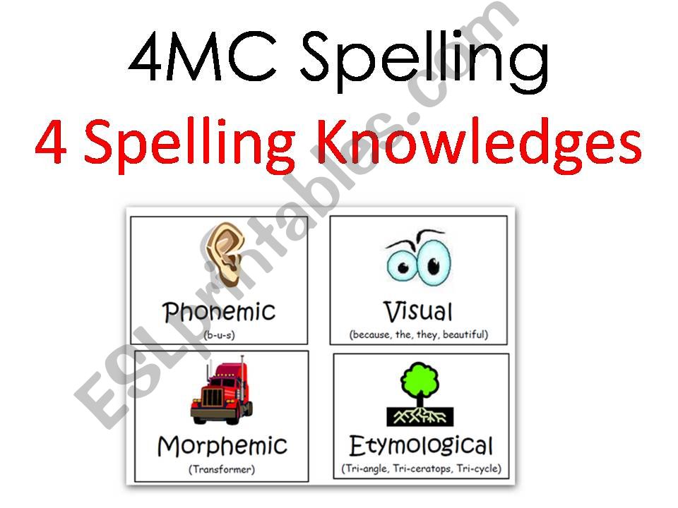 Four Spelling Knowledges powerpoint