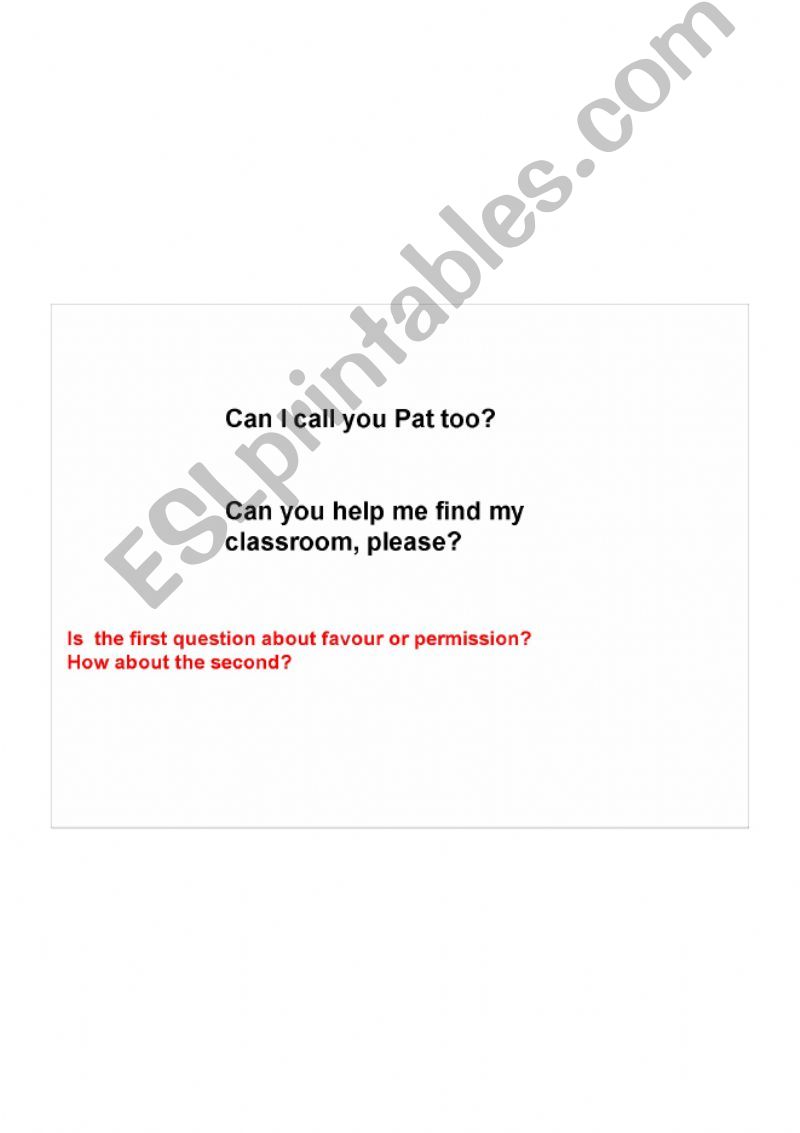 Asking a favour/permission powerpoint