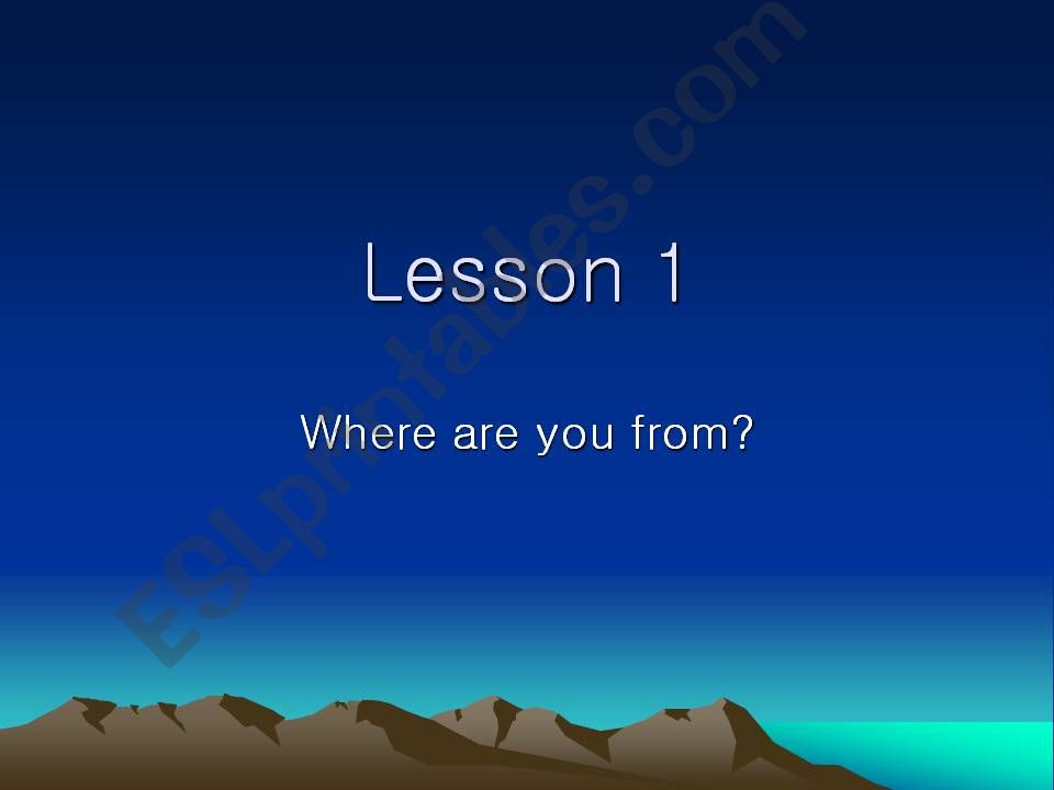 Where are you from? powerpoint