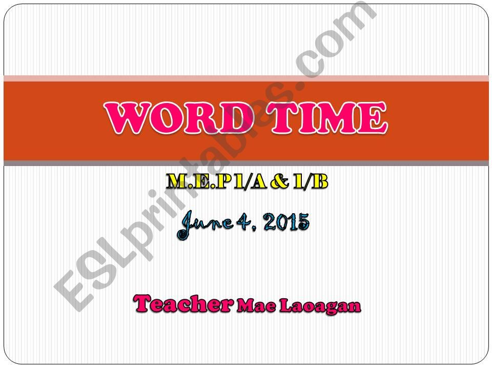 WORD TIMe powerpoint