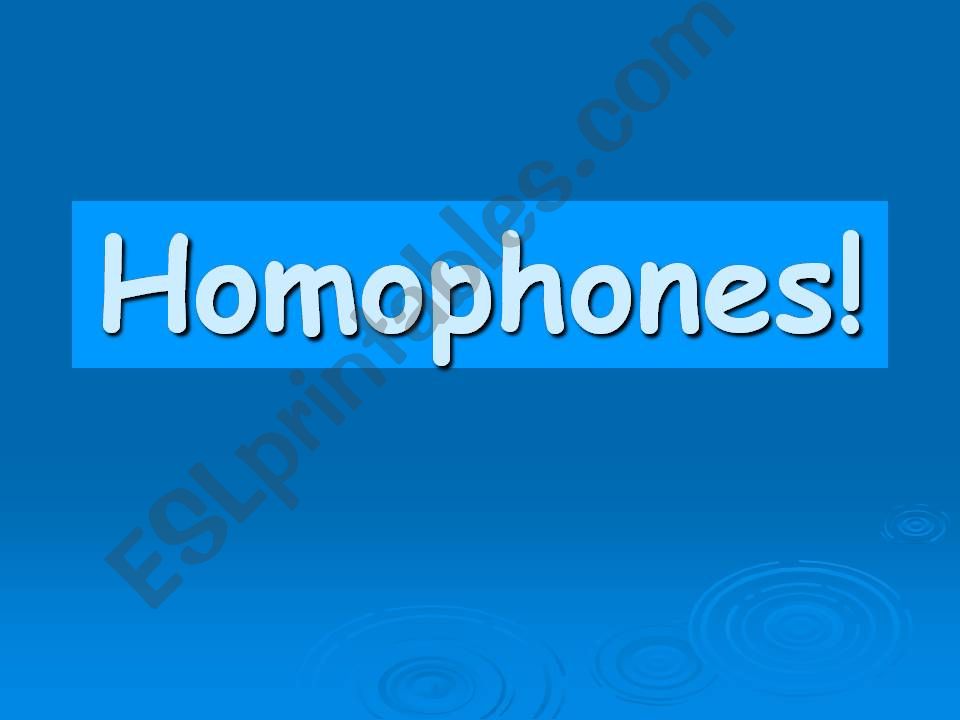 Homophones powerpoint