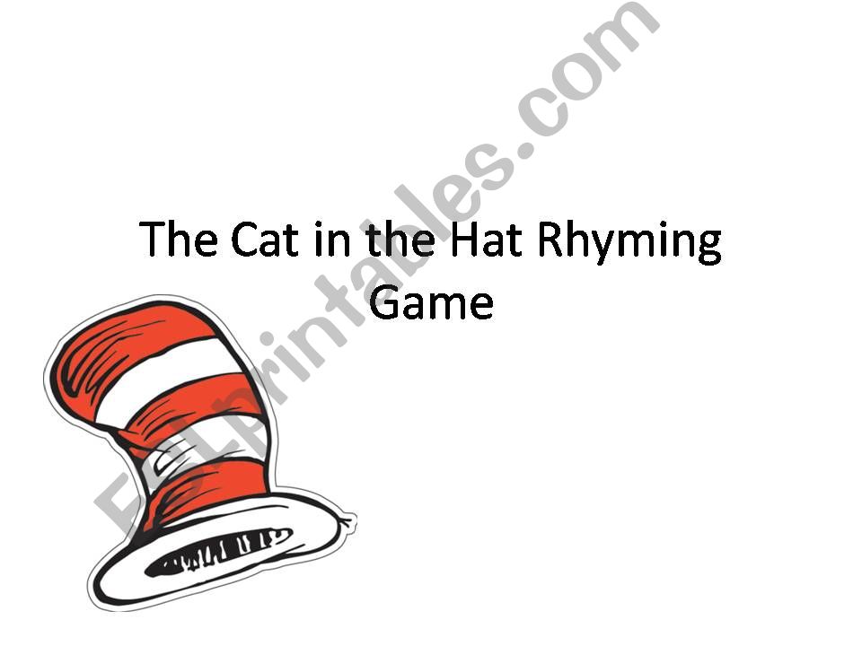 Cat in the Hat Rhyming Game powerpoint