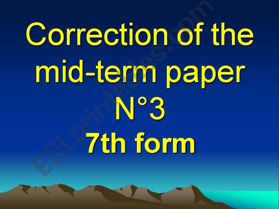 correction of the mid term paper 