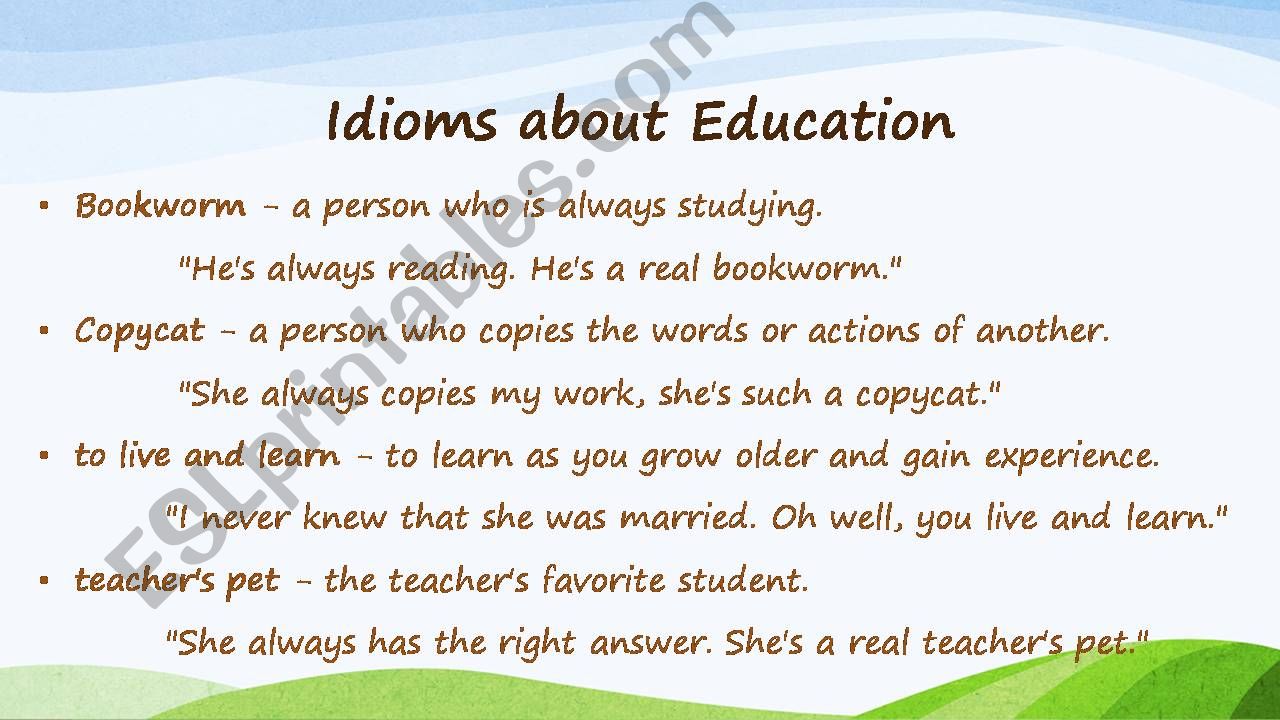 Idioms about Education powerpoint
