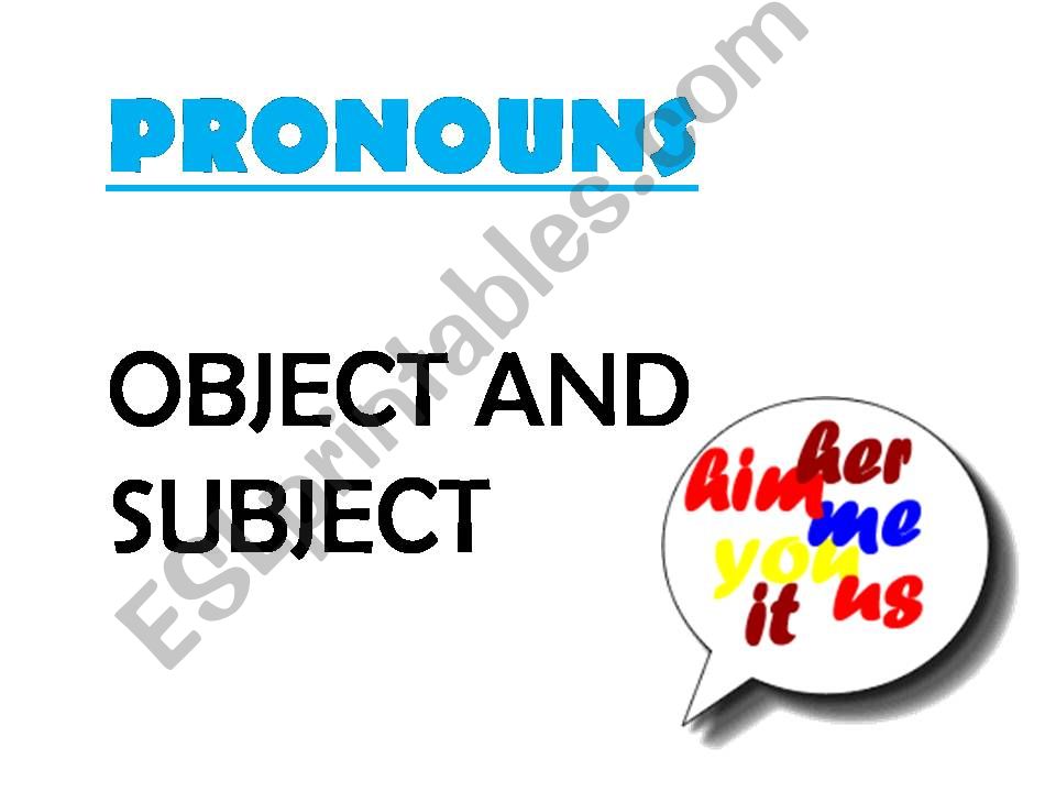 Subject and Object pronouns  powerpoint