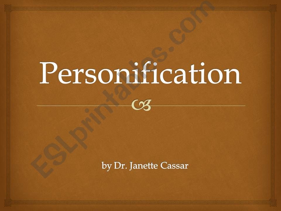 Personification... what is it?
