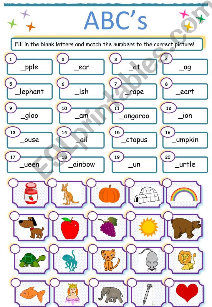 ABC worksheet and songs powerpoint