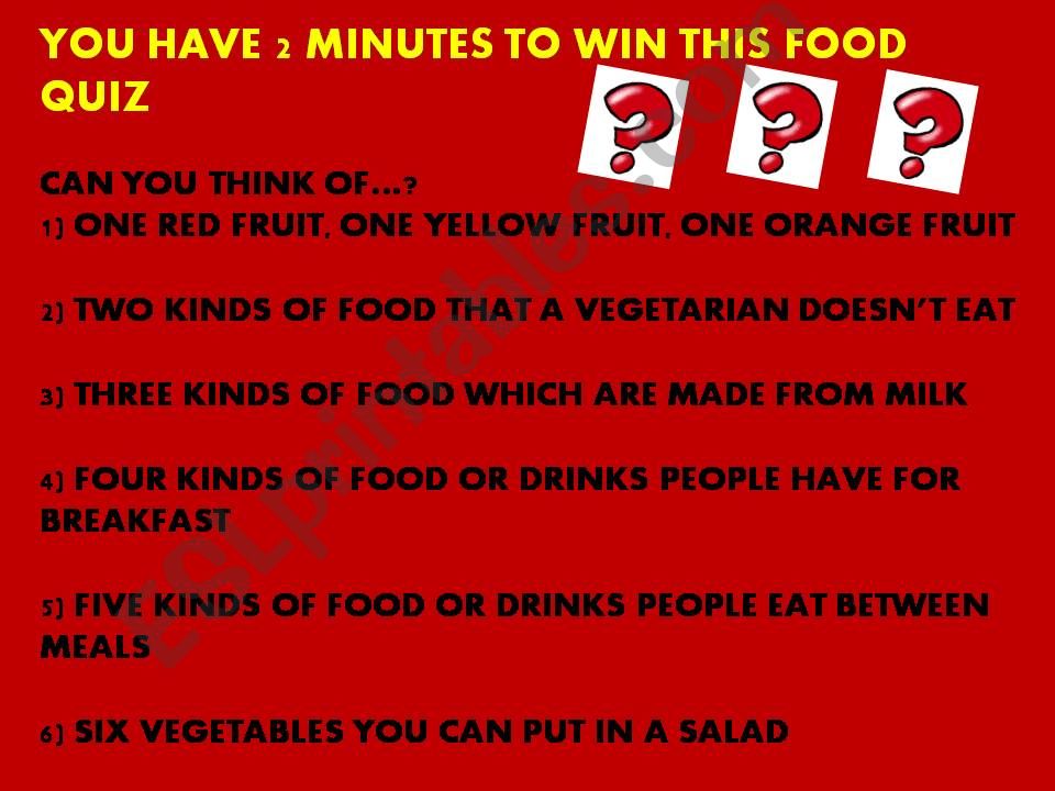 Fun Food Facts powerpoint