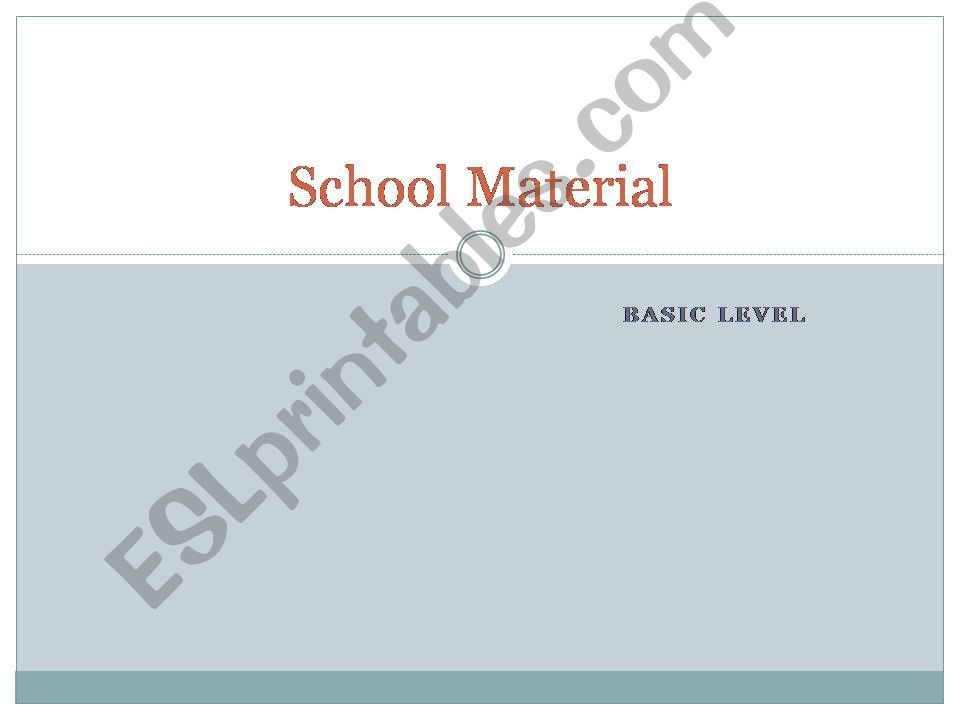 SCHOOL MATERIALS powerpoint
