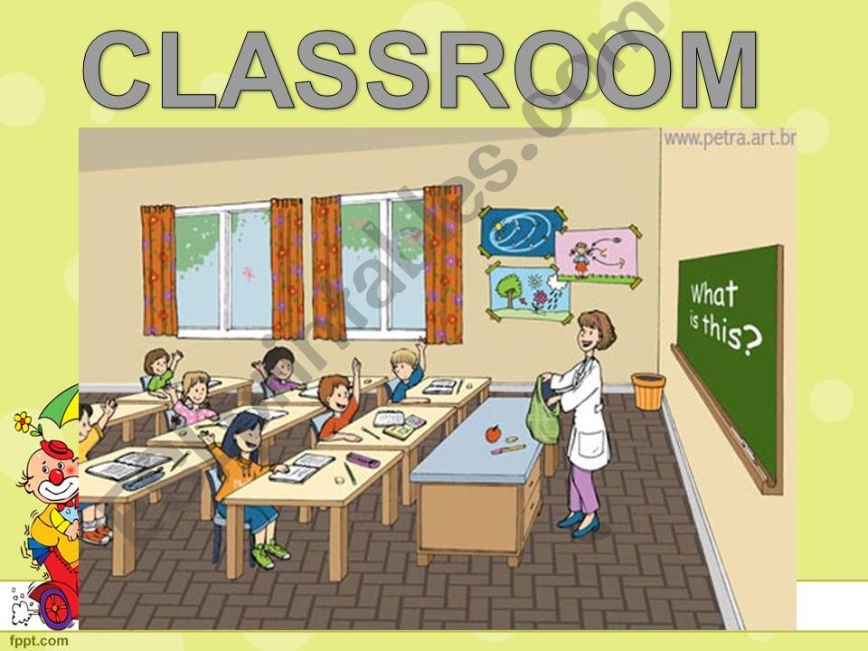 Classroom objects+prepositions+spelling