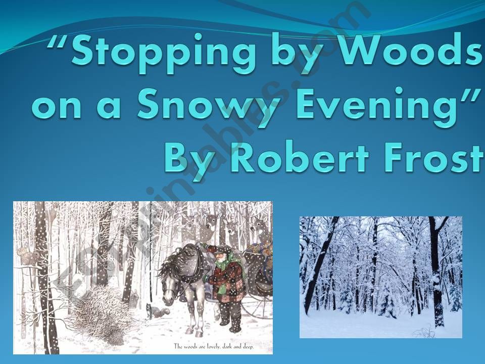 Robert Frost On a snowy evening