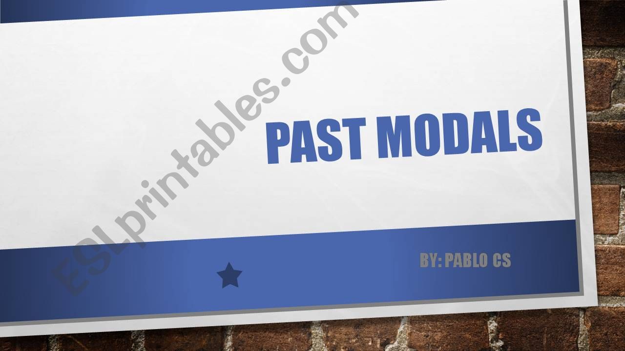 PAST MODALS 2 powerpoint