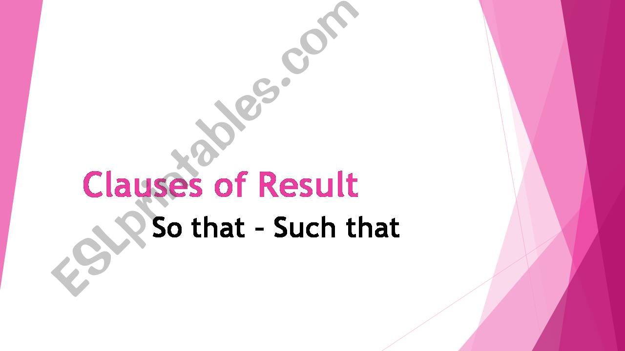 clauses of result powerpoint