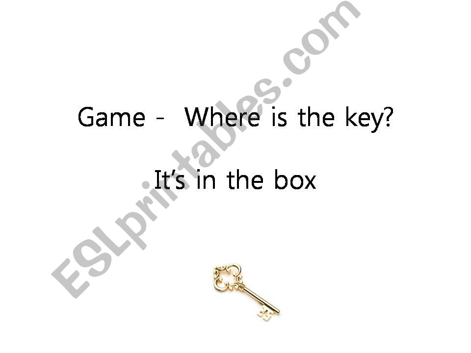 Prepositions of place game (in on under)