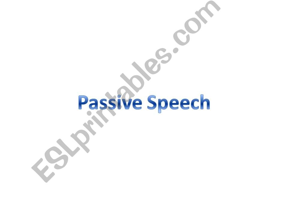 Passive speech powerpoint