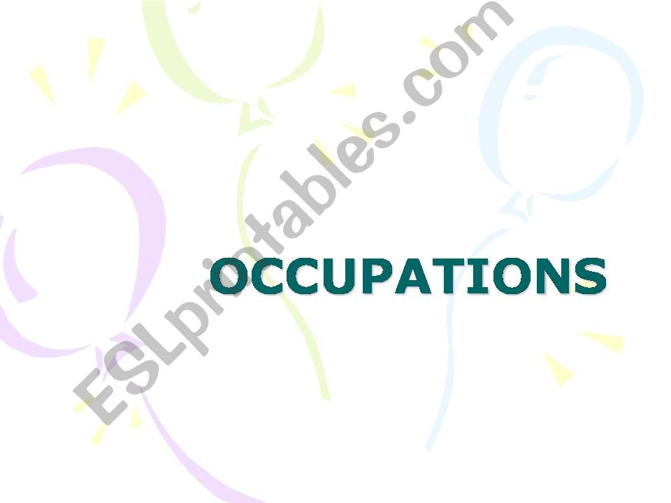 OCCUPATIONS powerpoint