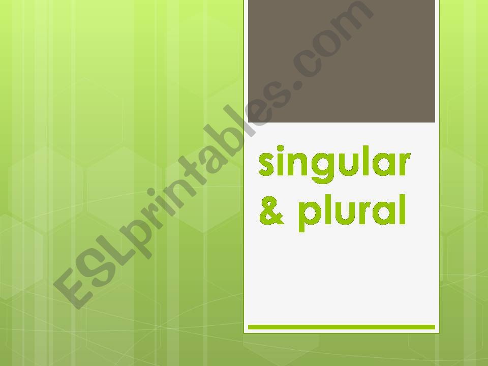 Singular and Plural powerpoint