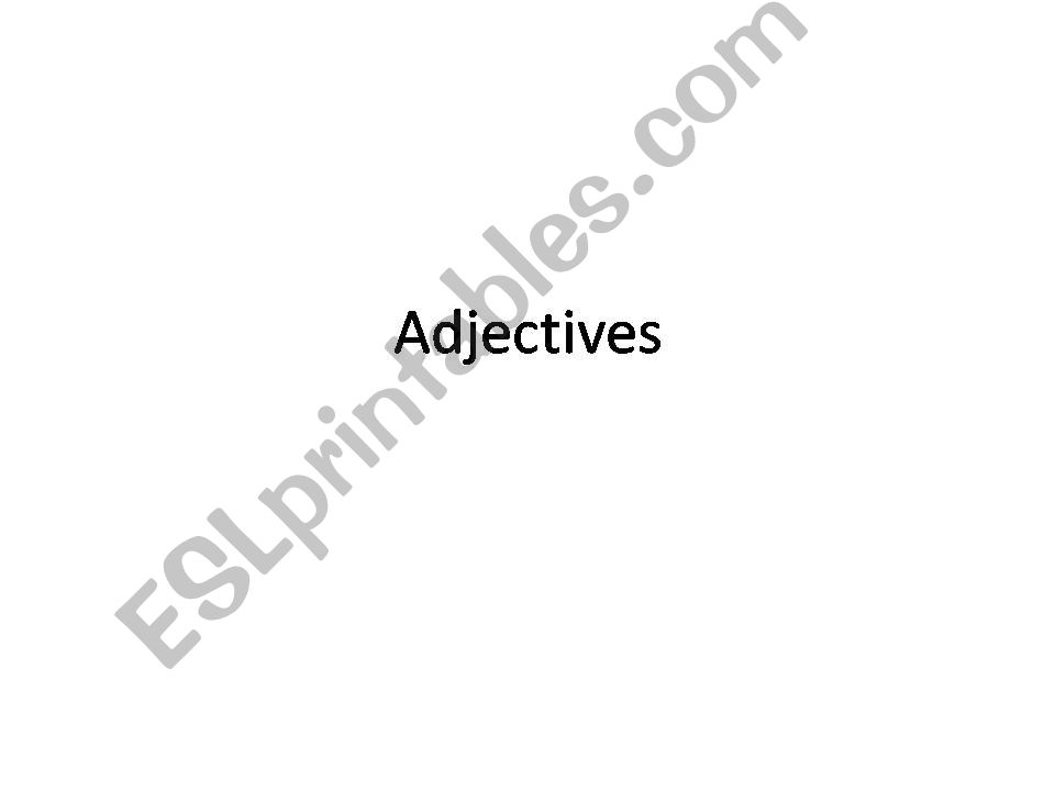Adjectives. new/old powerpoint