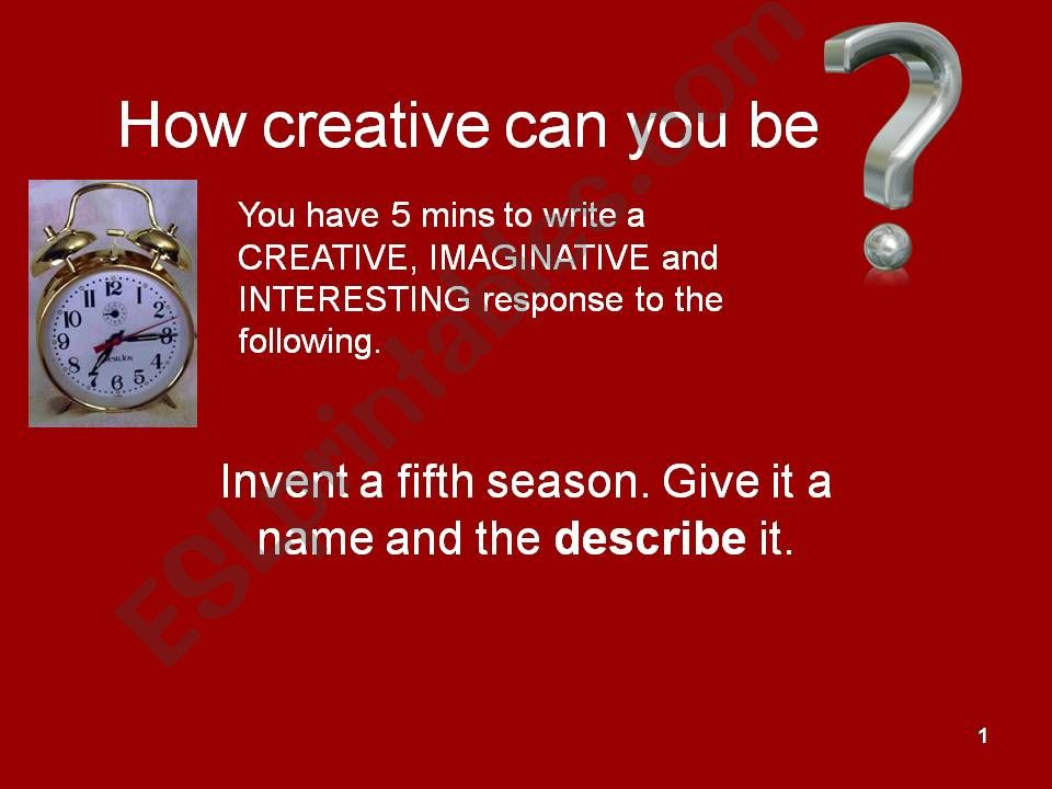 Creativity test powerpoint