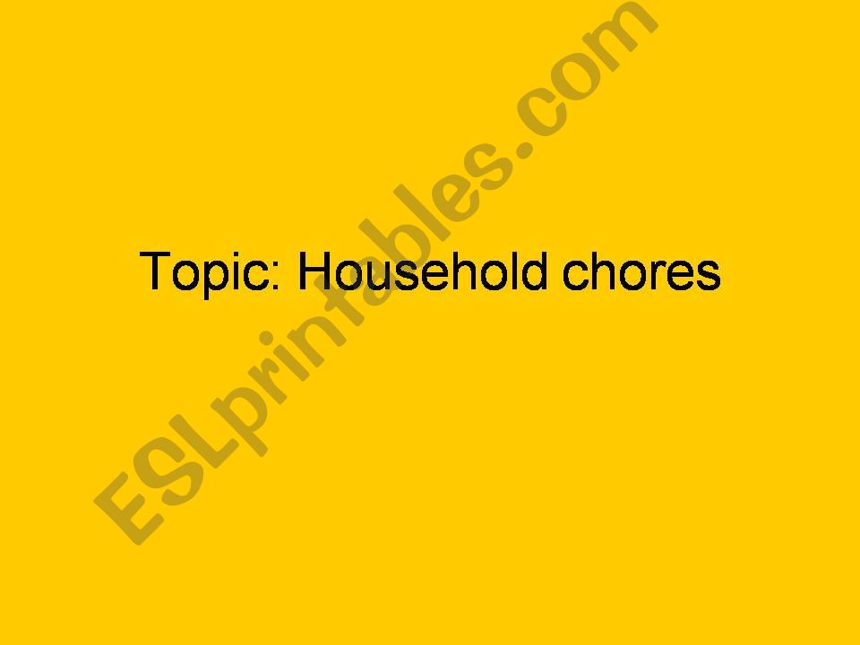 Household chores powerpoint