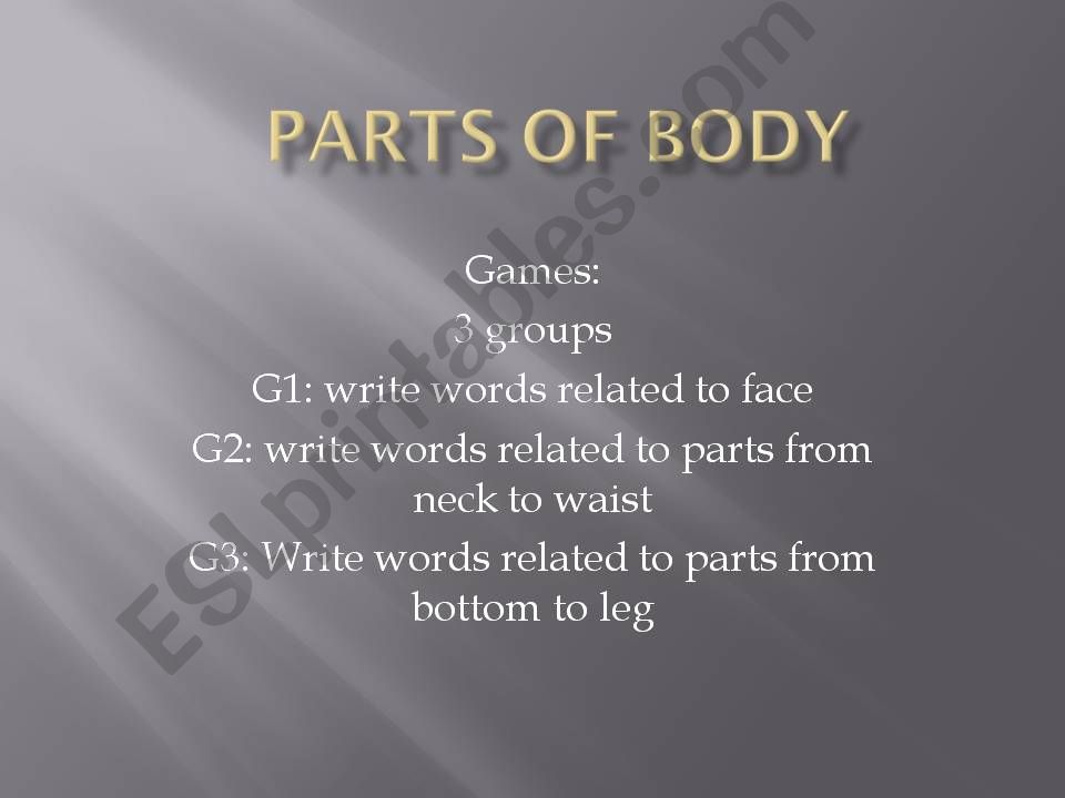 Elementary-Voca-parts of body powerpoint