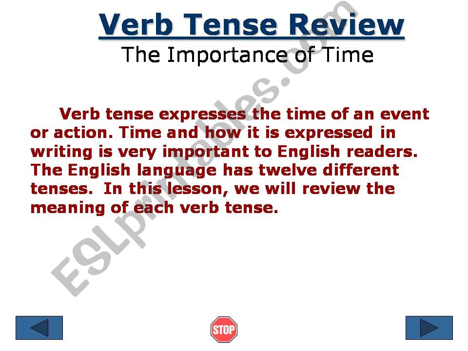 verb tense review powerpoint