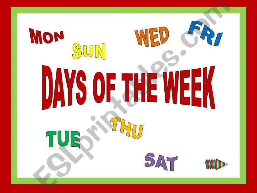 DAYS OF THE WEEK GAME powerpoint