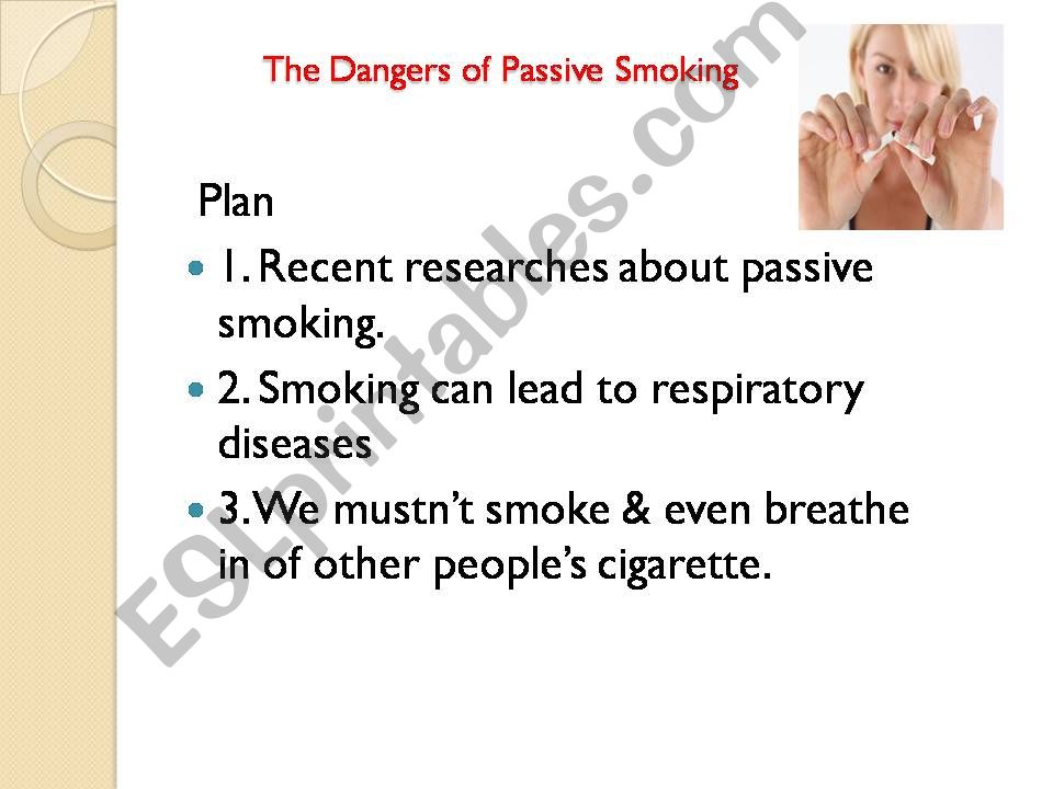 The Dangers of Smoking  powerpoint