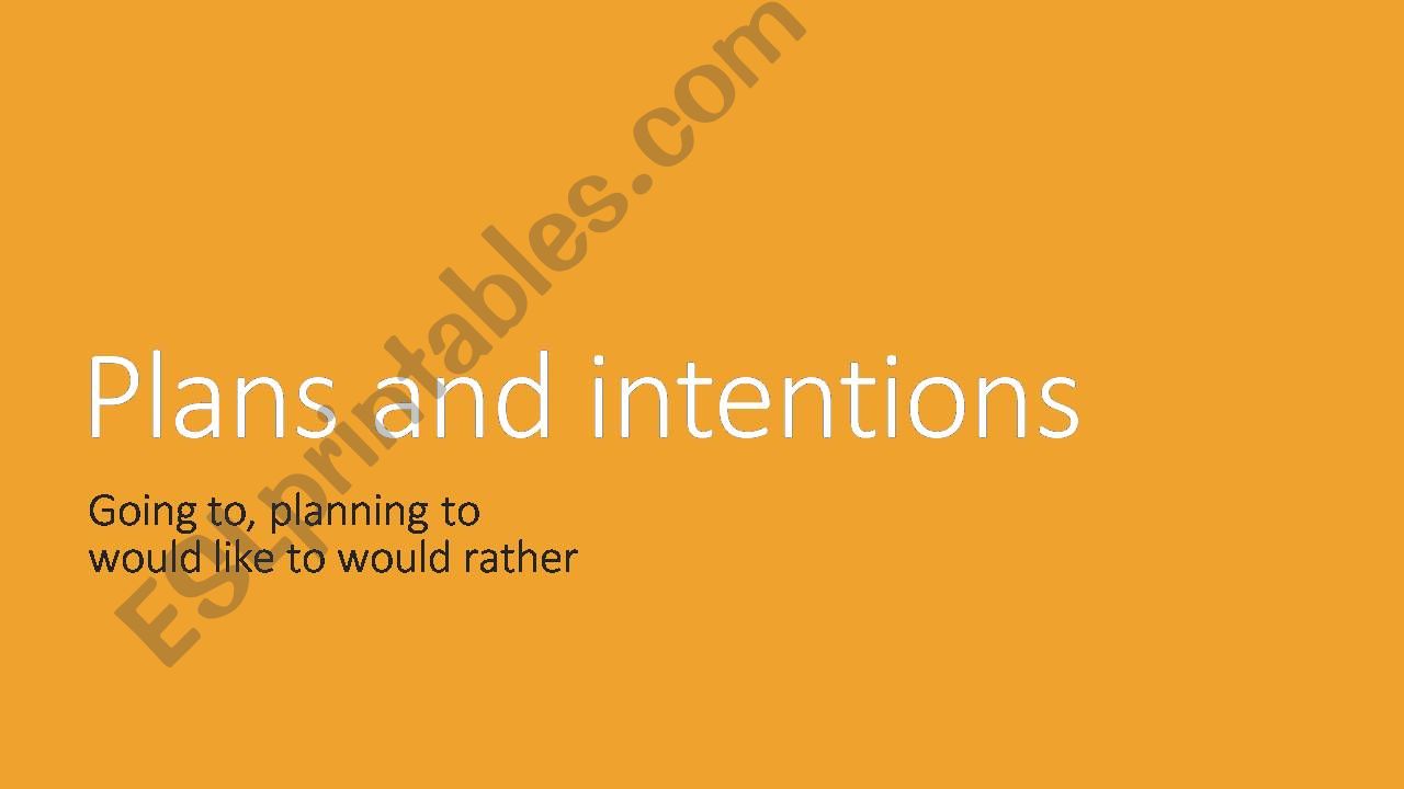 plans and intentions powerpoint