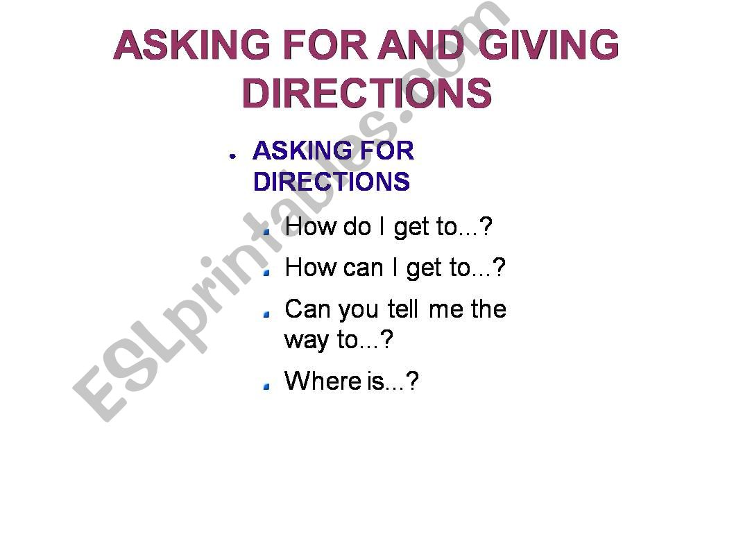 Directions powerpoint