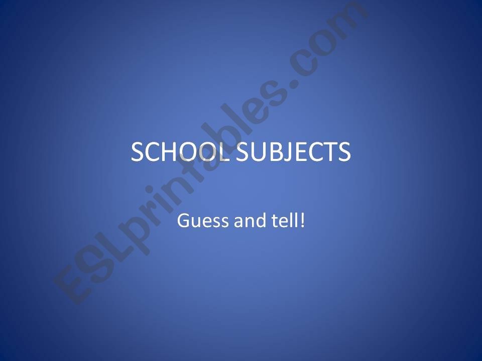 school subjects powerpoint