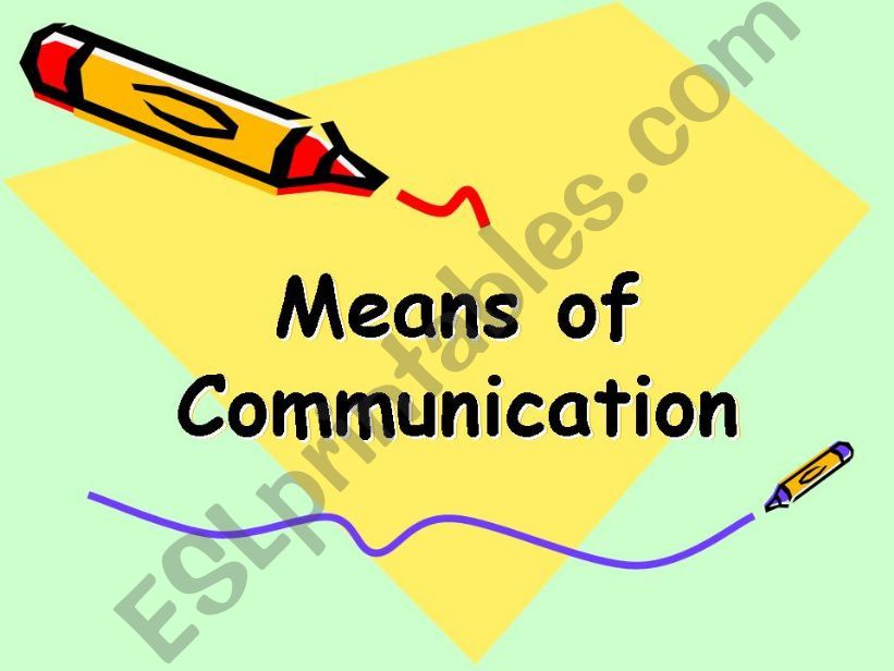Means of Communication powerpoint