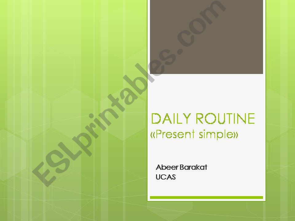 Daily routin powerpoint