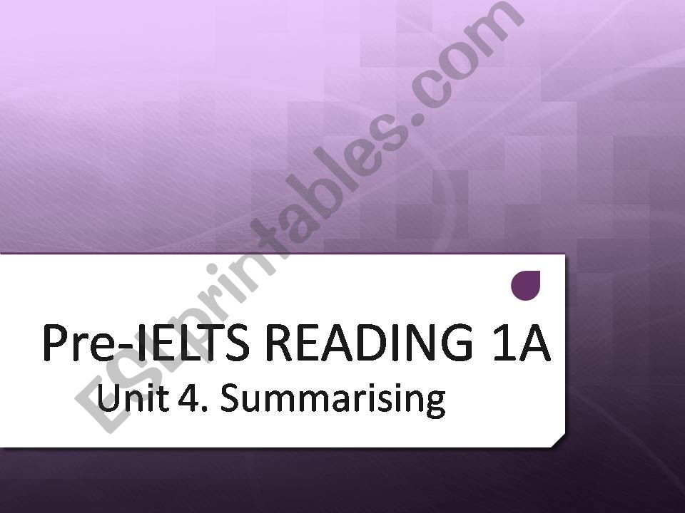 Pre-reading for IELTS learners