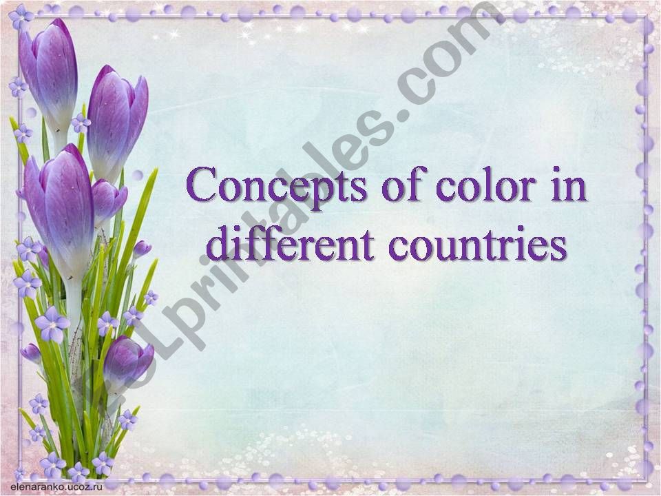 Concept of colour in different countries