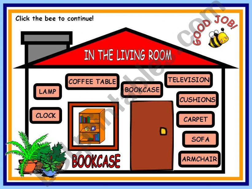 TUTTOPROF. Inglese: 15 Living Room objects flashcard