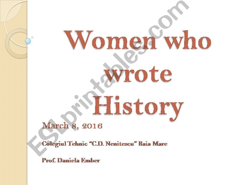 Women through history powerpoint