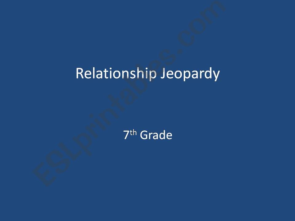Jeopardy Relationships powerpoint