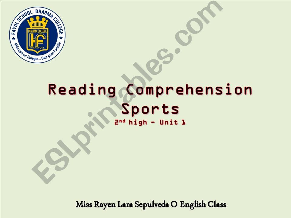 Sports Dialogue - Reading! powerpoint