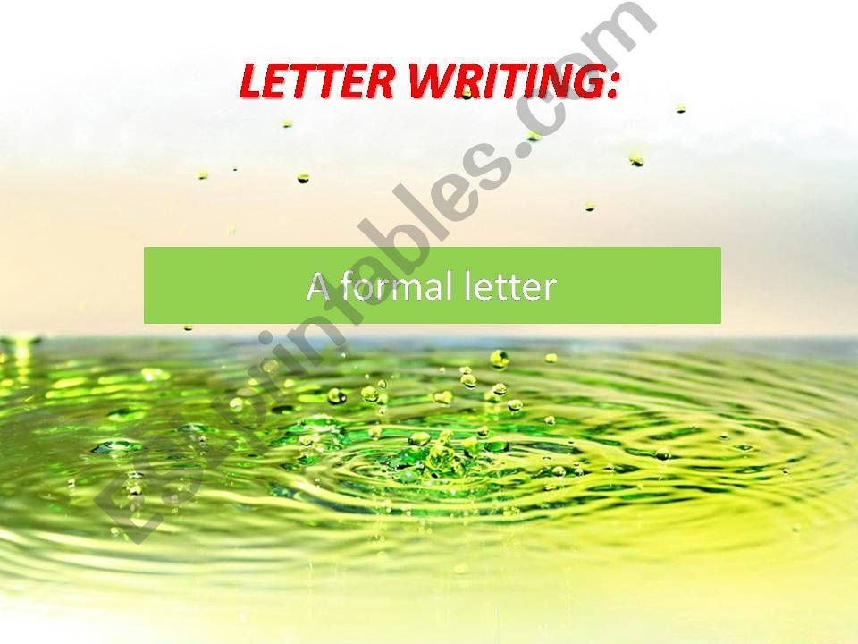 writing a letter powerpoint