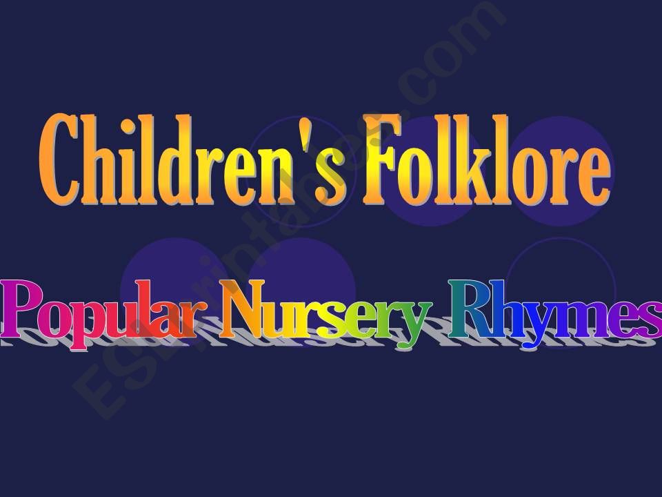 Childrens folklore powerpoint