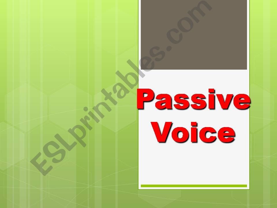 Passive Voice Present powerpoint