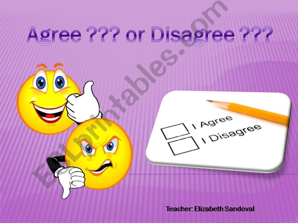 PPT Agree and Disagree  powerpoint