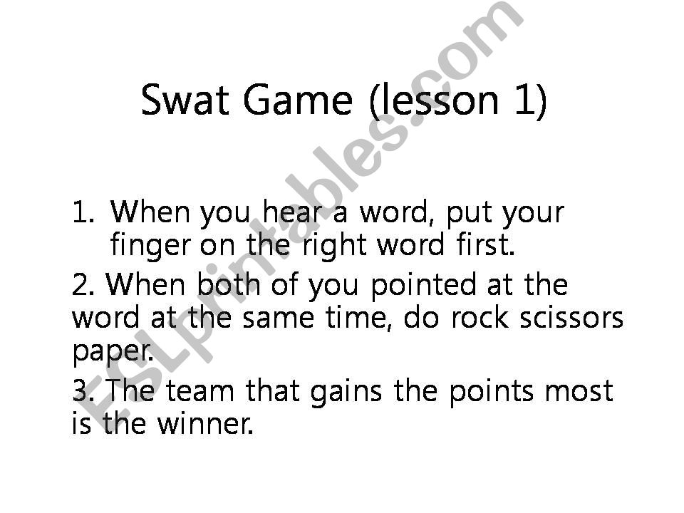 Swat Game for new words powerpoint