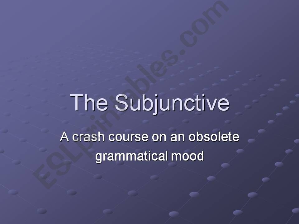 subjunctive powerpoint