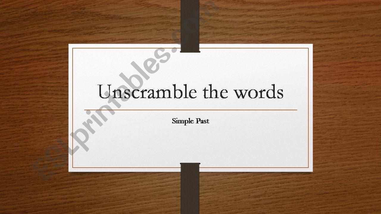 unscramble the words powerpoint