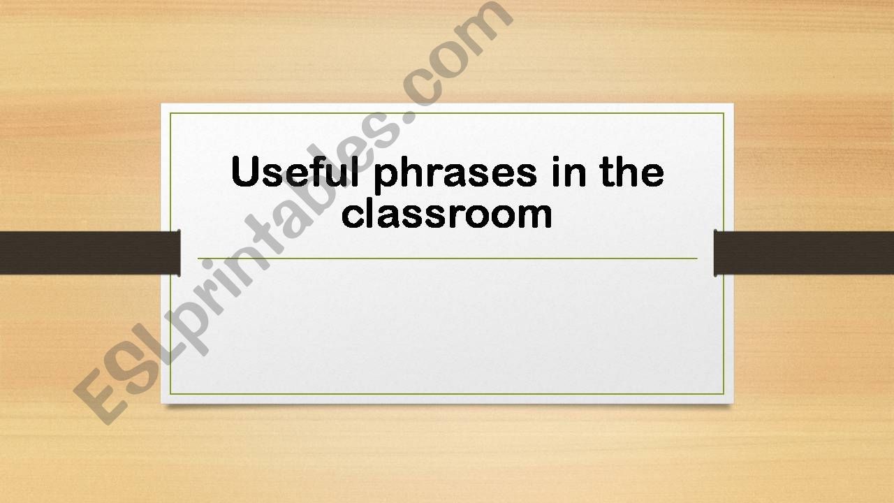 Classroom Commands powerpoint