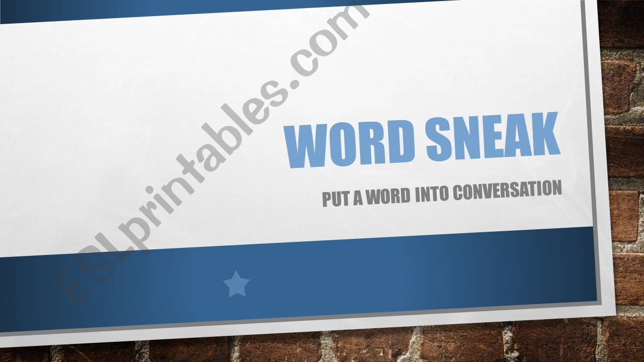 Word Sneak powerpoint